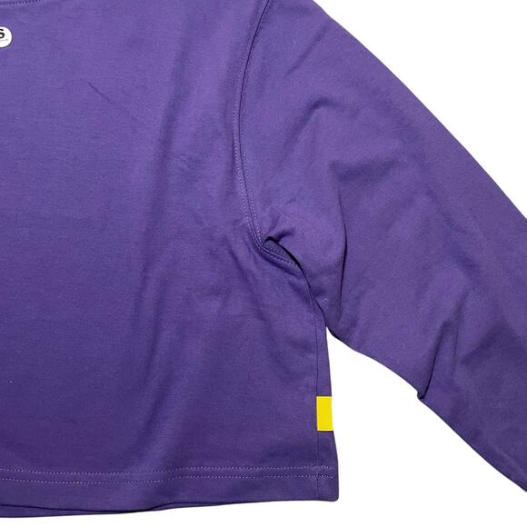NWOT Yellow Label Co Crop Length Crewneck Cotton Sweatshirt Purple - Size Small - Picture 7 of 9